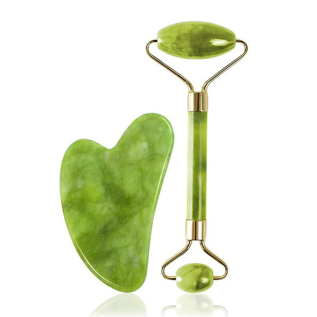Gua Sha y palo de masaje Jade Cristal natural Regalos para el cuidado personal Herramientas para el cuidado de la piel facial Relajantes