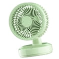 thumbnail image 4 of Ventilador de escritorio con recarga USB, circulación de aire, silencioso, portátil, para dormitorio de estudiantes, hogar, color verde, cabezal móvil., 4 of 14