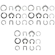 36 Pcs Stainless Steel Womens Jewelry Inoxidable Joyeria Ear and Nose Ring Earring