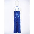 thumbnail image 4 of Haitryli Kids Girls Halter Sleeveless Party Romper Sequins One Piece Jumpsuit Ball Gown Royal Blue 12, 4 of 7
