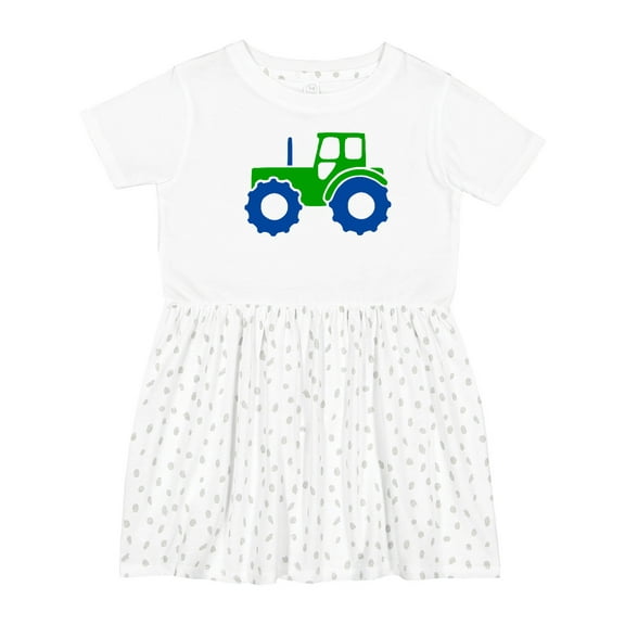 Inktastic Cute Green Tractor Girls Toddler Dress