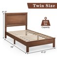 thumbnail image 2 of Gymax Twin Size Bed Frame Platform Slat High Headboard Bedroom Rubber Wood Leg Walnut, 2 of 9