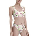 thumbnail image 4 of High Waisted Bikini Sets For Women, Tulips Flowers Green Leaves Swimsuits Tummy Control, Two Pieces Bathing Suit, 4 of 8