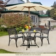 thumbnail image 5 of Gymax Set of 2 Outdoor Dining Chairs Cast Aluminum Patio Bistro Chairs Armchairs, 5 of 9