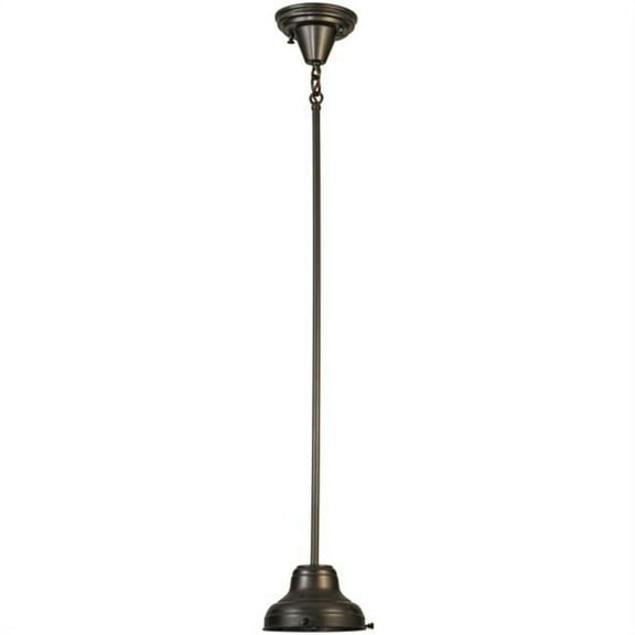 Meyda 147618 6 in. Revival Schoolhouse Craftsman Brown on Brass Pendant Hardware, Craftsman