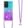 thumbnail image 3 of Funda para Samsung Galaxy S21 Ultra 5G Brillantina Líquida Divertida Reluciente y con Cristales en Movimiento Cuerpo Cruzado con Cordón Ajustable, 3 of 5