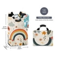 thumbnail image 2 of Yayeee Freestanding Laundry Hamper with Handle Collapsible Large Storage Basket for Clothes, Cute Rainbow, 2 of 7