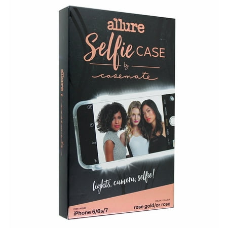 Case-Mate Allure Selfie Case for Apple iPhone 7 6S 6 Rose Gold LED