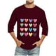 thumbnail image 1 of Camisas de Manga Larga para los Hombres Día de San Valentín Impresión Cuello Redondo Moda Casual, Mezcla de Poliéster de Lino de Algodón para Primavera Verano, 1 of 1