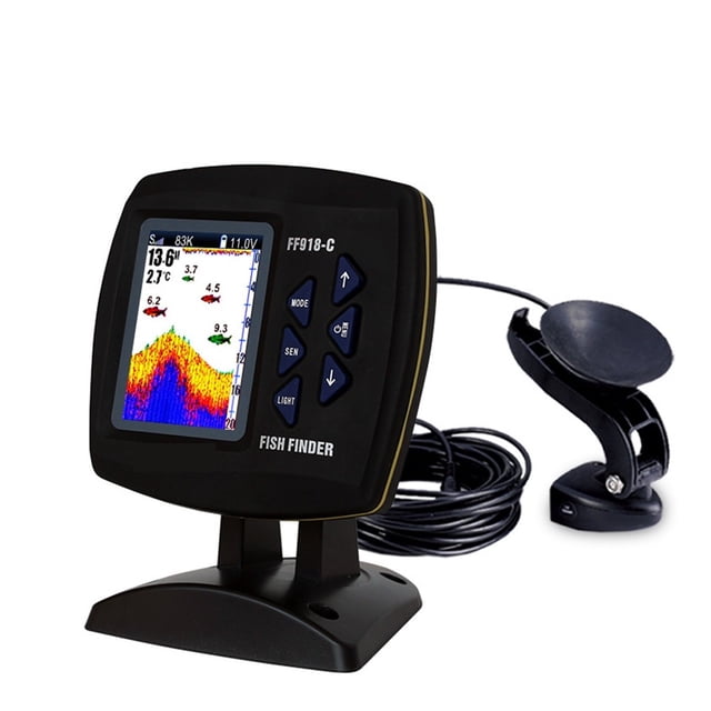 FF918-C100DS Color Screen Wired Fish Finder Dual Frequency 328ft/100m Water Depth Boat Fish Finder