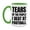 White/Light Green, variant on Funny Football Mug - "Tears Of The People I Beat At Football" - 11Oz Or 15Oz Ceramic Coffee Cup