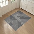 thumbnail image 3 of ODIKA 3'x5' Gray Slate Modern Geometric Abstract Washable Throw Rug Minimalist Angular Shapes with Clean Lines for Entryway, Kitchen, Mudroom, Stain Resistant, Low Profile, Non-Slip, 3 of 7