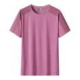 thumbnail image 4 of Men’s Nylon Mesh Short Sleeve Crew Neck T-Shirt - Workout Gym Active Athletic Tee (Big & Tall Available) Size M-8XL Pink, 4 of 8