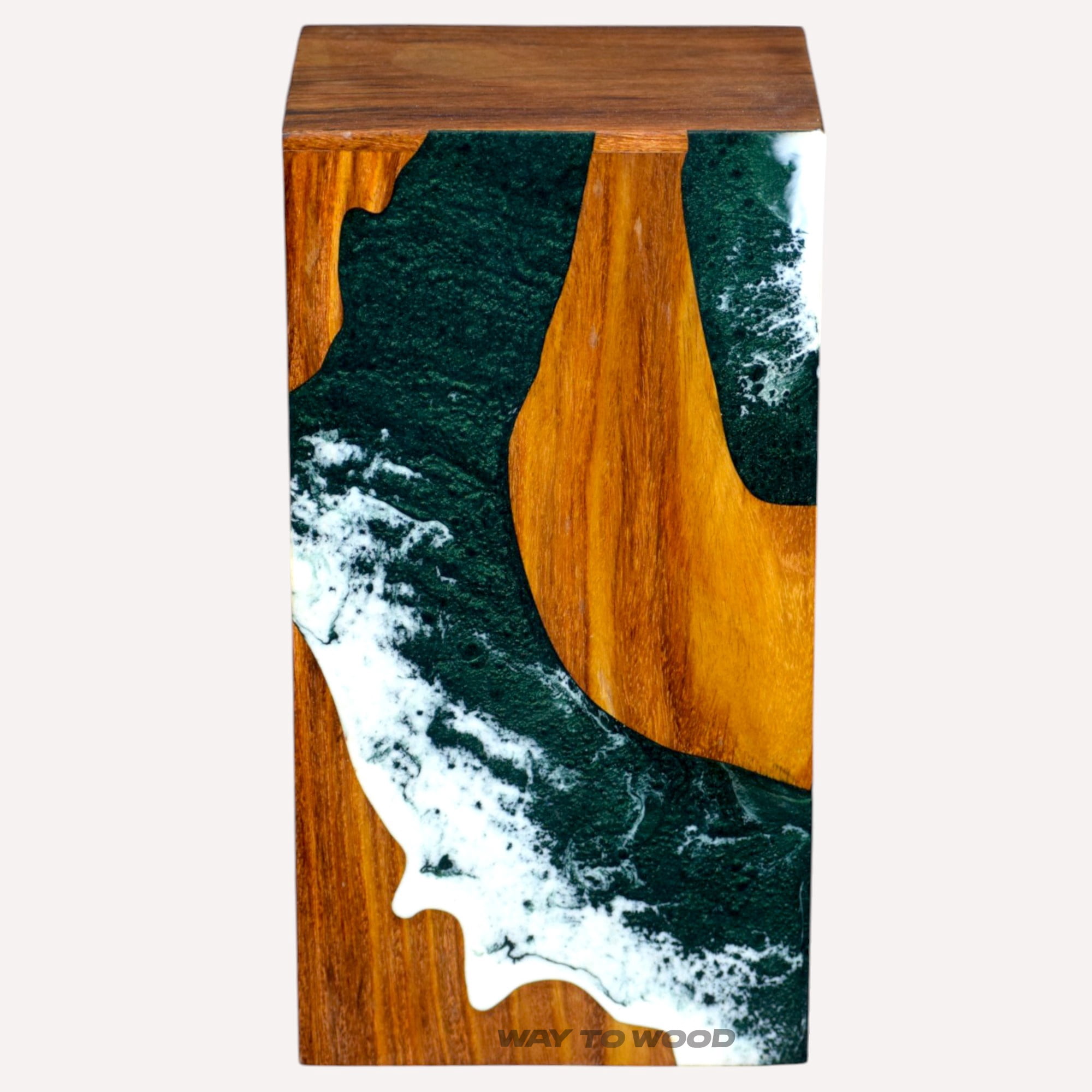 Wooden Urns for Human Ashes Adult Male, Female – Ocean Wooden Resin Urns for Burial & Home Memorial - Decorative Urn Box for Pet Ashes - Personalized Cremation Urn