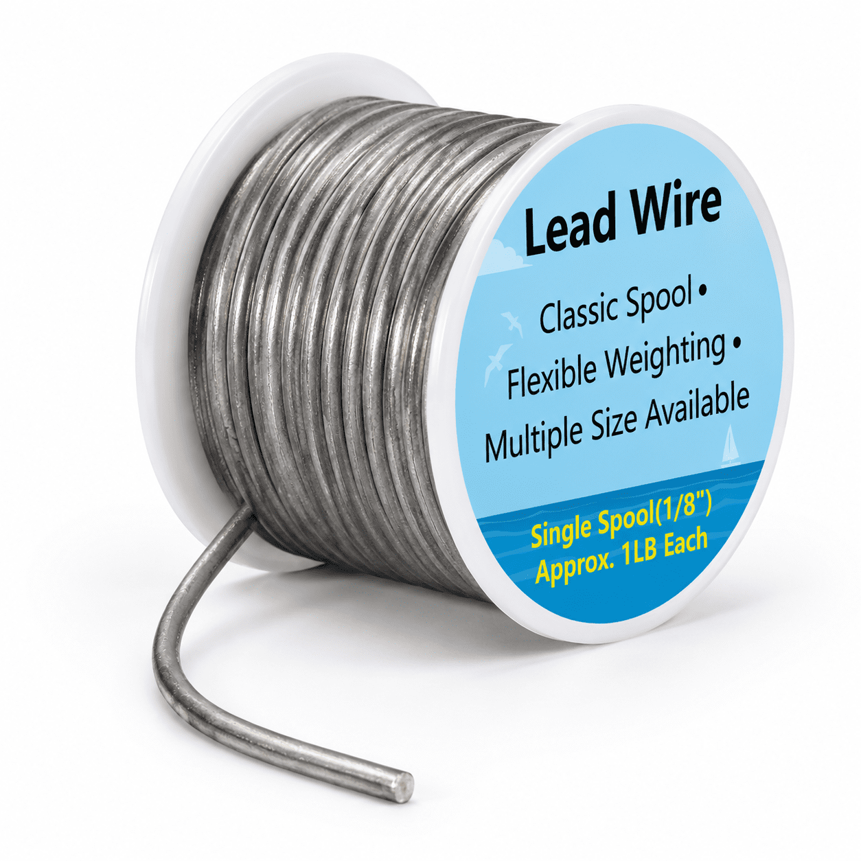 Lead Wire Solid Core Roll 1 Lb Spool – Soft High Density Line For Fishing Sinkers Drift & Dragging Weights Fly Tying Crafting Mat