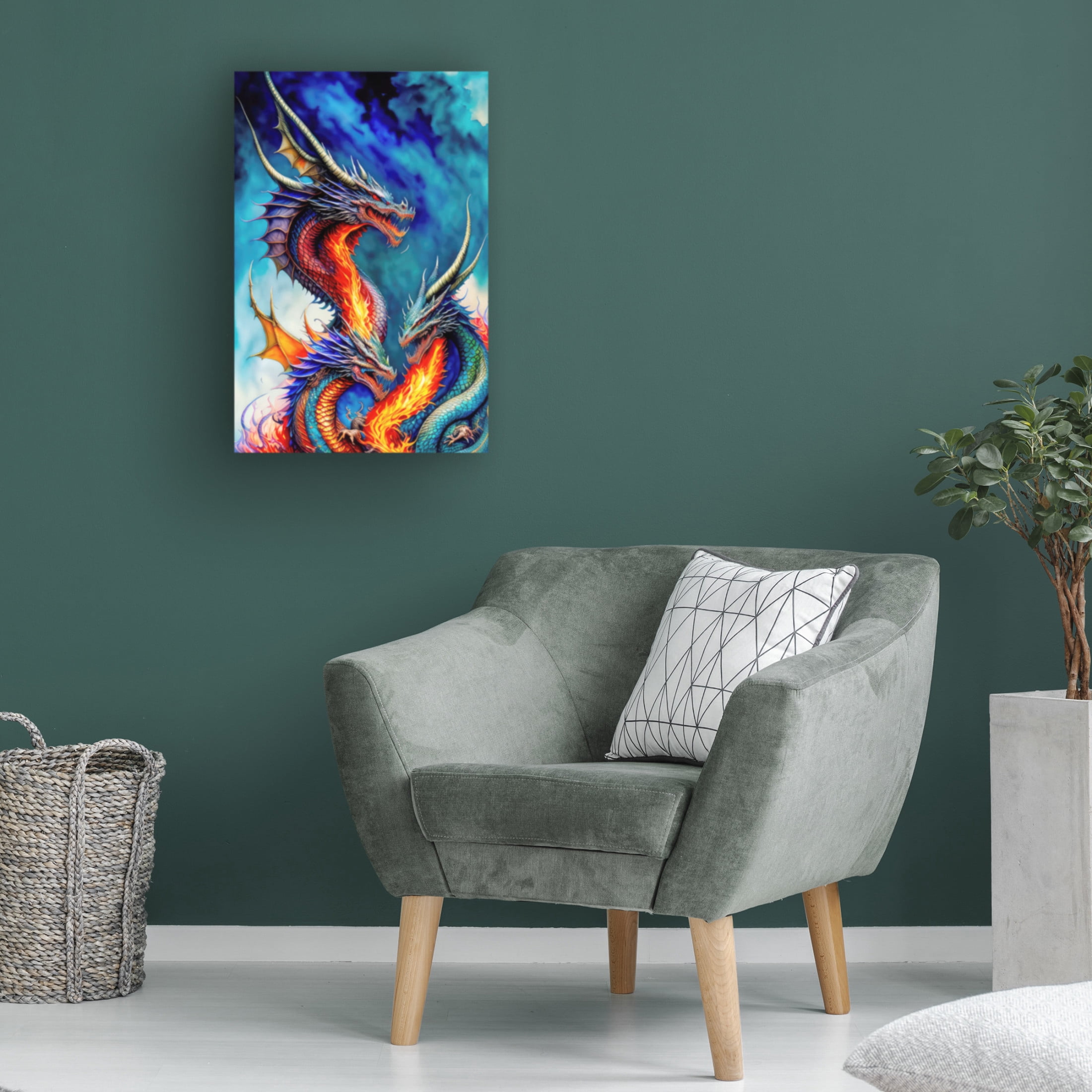 Canvas Wall Art - FootePrint Art 'Mythical Madness' Wall Art for Living Room, Bedroom, or Office Décor by Trademark Fine Art - 16 x 24 Inches