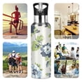 thumbnail image 7 of Yayeee 20oz Insulated Water Bottle Double Wall Stainless Steel with Flip Straw Lid, Light Floral Pattern, 7 of 7