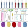 thumbnail image 3 of 67 PCS Crochet Cover with Case, Ergonomic Crochet Kit Includes 5 rolls of yarn, Knitting Needles & More Ideal Beginner Kit, 3 of 7