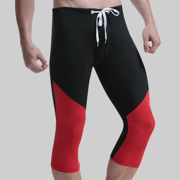 Pantalones cortos de playa informales con cordón ajustable y patchwork para hombre, ideales para ciclismo, fitness y natación. Traje de baño de poliéster y algodón.
