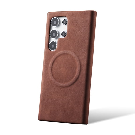 Allytechgroup Magnetic Case for Samsung Galaxy S26 Ultra, Premium PU Leather Rugged Shockproof Anti-Scratch Bumper Drop Protection Lightweight Phone Cover for Samsung Galaxy S26 Ultra, Brown