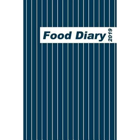 Food Diary 2019 : Basic Food Diary with Blue Pinstripe