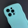 thumbnail image 5 of Case for iPhone 12 Case, Wave Curly Frame Design for Women Girls, Cute Wavy Phone Case, Soft TPU SLiquid Silicone Camera Protection Phone Cover for iPhone 12, Mint, 5 of 14