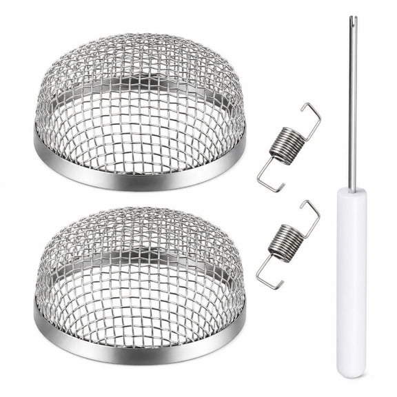Lazsy 2 Pack Travel Trailer Vent Covers with Installation Tool and Sturdy Mesh Screen for RV Furnace Airflow