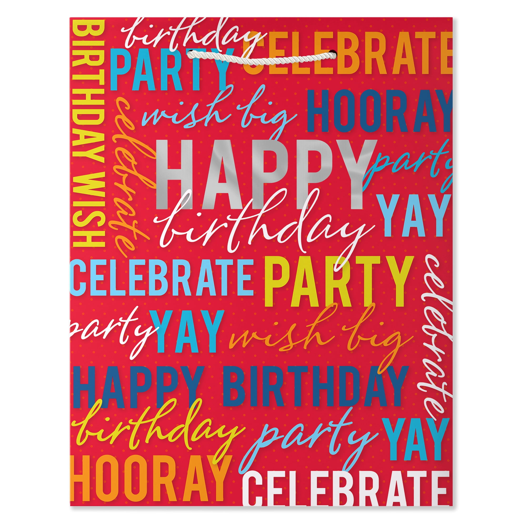 American Greetings 12.75 in. Large Red Happy Birthday Gift Bag (1-Count)