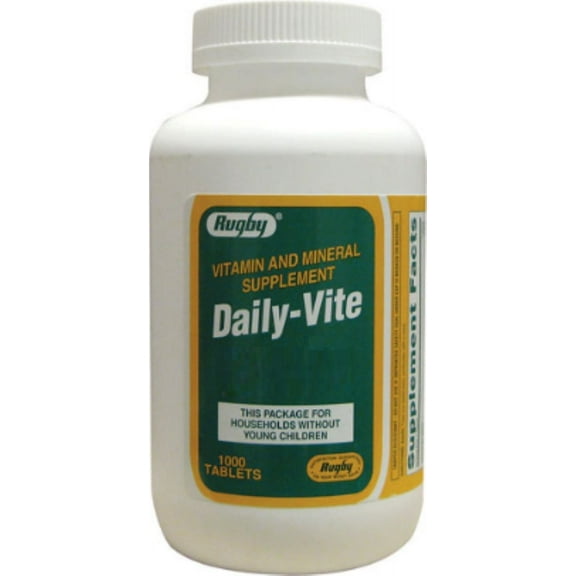 2 Pack - Rugby Daily-Vite Multivitamin Tablets, 1000 ea