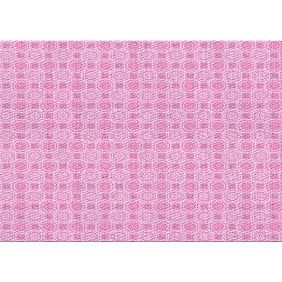 Ahgly Company Indoor Rectangle Patterned Blossom Pink Area Rugs, 5' x 7'