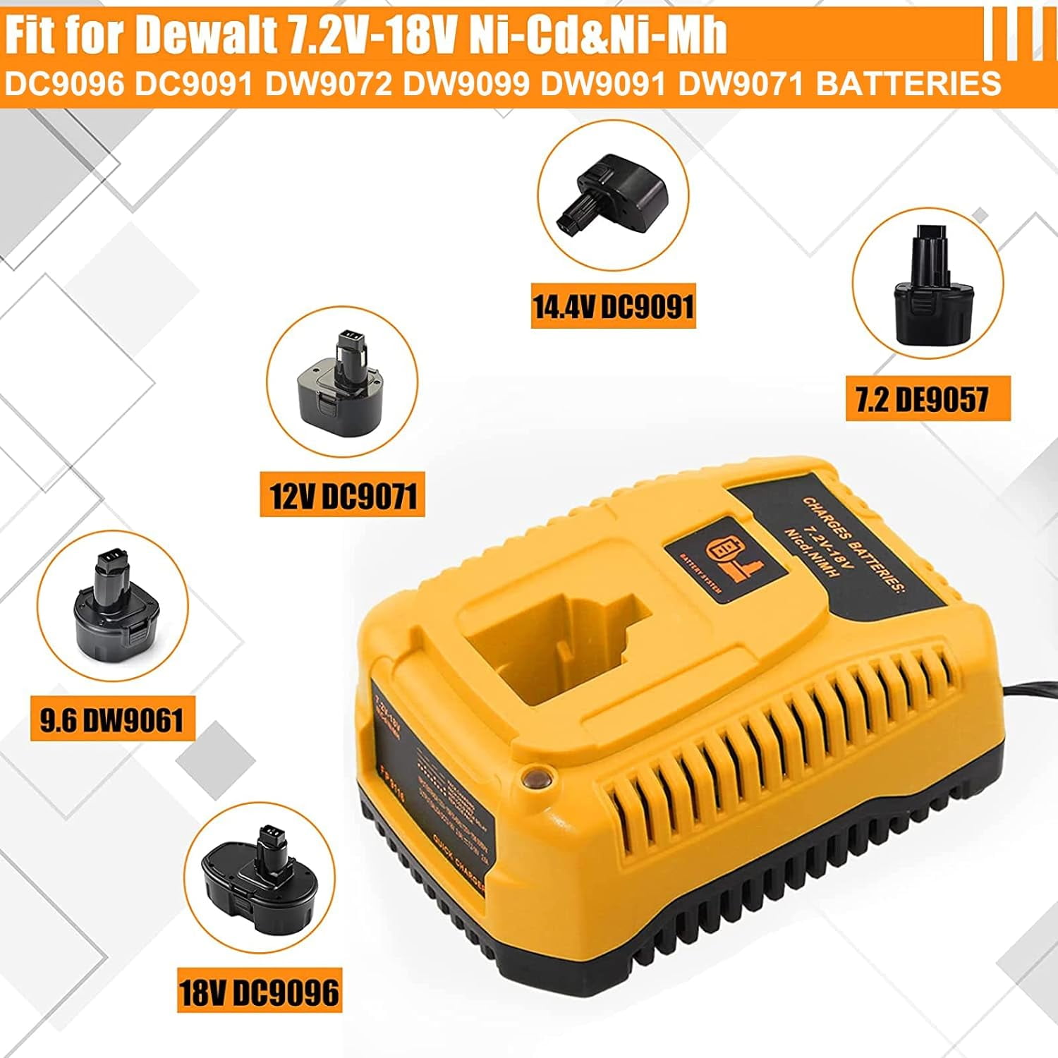 2Pack 18V Replace for dewalt Battery 4.5Ah 18v xrp Batteries DC9096 DC9099 DW9098 with DC9310 18V Dewalt Charger