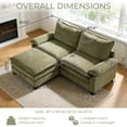 thumbnail image 6 of Ktaxon Sectional Sofa L Shaped Couch with Chaise Living Room Sleeper Set, 2 Seats with Chenille and Double Layer Cushions 87" W Olive Green, 6 of 16