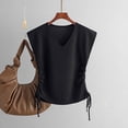 thumbnail image 4 of AherBiu Crop Tank Tops for Women V Neck Side Drawstring Sleeveless Slim Summer Cami Shirts Blouse, 4 of 4