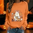 thumbnail image 2 of Halloween Sweatshirt for Women Sweatshirt Casual Wear with Long Sleeve Crewneck for Autumn and Winter Comfort Orange M, 2 of 4