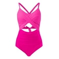 thumbnail image 4 of WILLBEST Traje de Baño Corto para Mujer, Traje de Baño de Cintura Alta con Recortes, Cruzado con Lazo En La Espalda, Traje de Baño de 1 Pieza, 4 of 4
