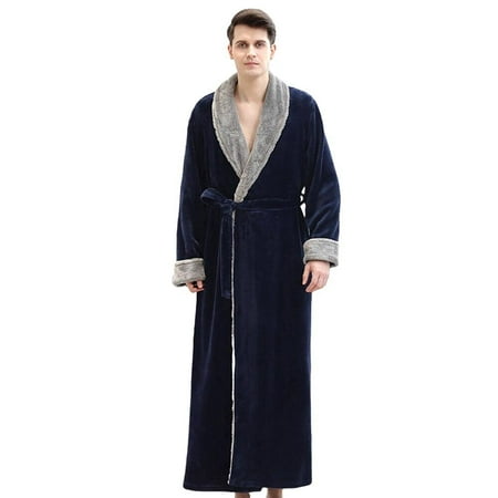 

Brand Clearance!Warm Flannel Fleece Robe with Hood Big and Tall Bathrobe Long Fleece Super Soft Flannel Bathrobes for Women and Men Couple s Full Length Plus Size Pajamas