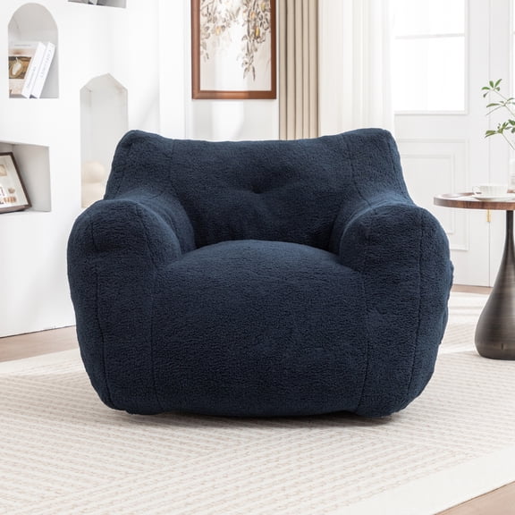 Large Pre-Filled Memory Foam Bean Bag Chair for Adults Kids, Removable Washable Cover Non-Slip Bottom Lazy Sofa for Living Room Bedroom Office