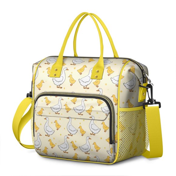 Sac à Lunch Isolé à Thème Ferme et Poulailler avec Imprimés de Coq et Poussin, Grand Sac Isotherme Étanche pour Extérieur, Travail Ou Pique-Nique