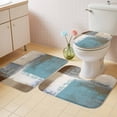 thumbnail image 2 of Modern Blue Bath Mat 3 Piece Bathroom Rug Set, Rustic Mottled Oil Painting Texture Non Slip Bath Rug Contour Mat and Toilet Lid Cover, Absorbent Shower Mats Soft Bath Rugs and Mats Sets, 2 of 8