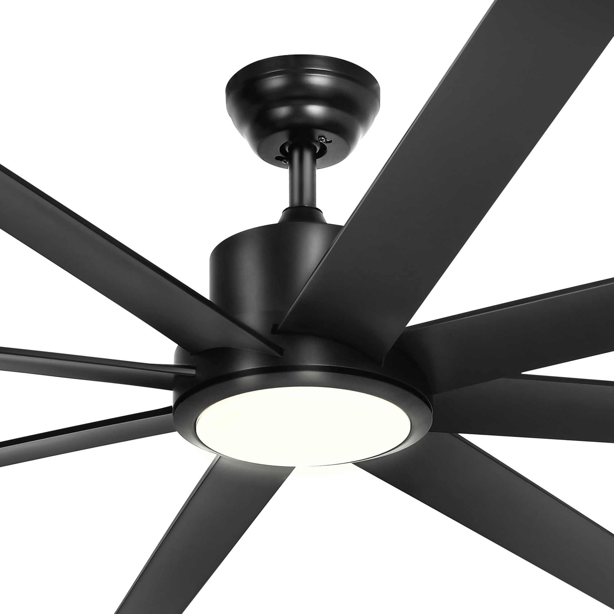 Uforic 72 Inch Black Ceiling Fans with Lights and Remote Control,8 Aluminum Blades with 6 Speed, Modern Ceiling Fans for Living Room,Garage