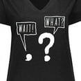 thumbnail image 4 of Inktastic Funny Wait What? Comma and Question Mark Women's Plus Size V-Neck T-Shirt, 4 of 5