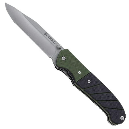 - CRKT Ignitor 6855 Folding Knife with OutBurst Assisted Opening and Fire Safe Thumbstud Actuation with Satin Finish 8Cr13MoV Blade with Veff Serrations and Dual Color Green & Black G10 Handle Scales