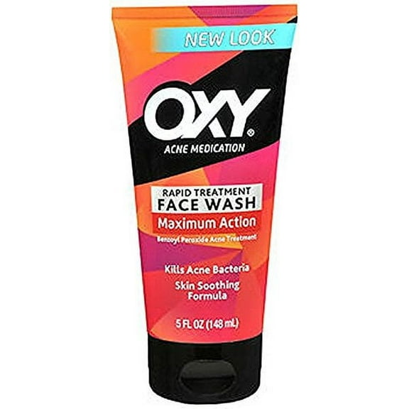 Oxy Acne Medication Face Wash Maximum Action with Maximum Strength 10% Benzoyl Peroxide, 5 FL OZ (Pack of 3)