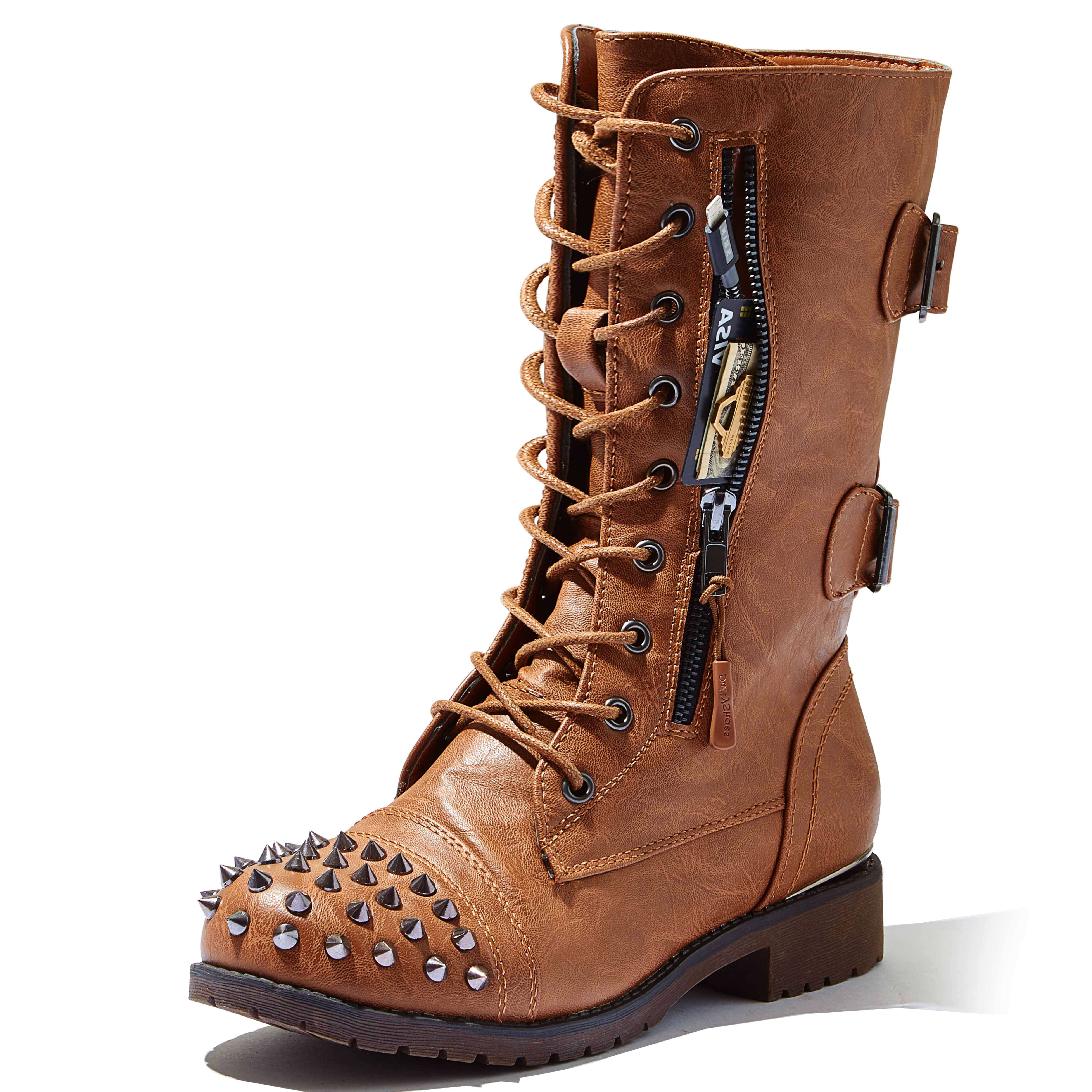 New Women Hidden Wedge Boots With Golden Zipper Fashion Ankle Tow Side Buckle