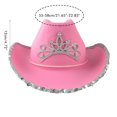 thumbnail image 1 of Sombrero De Vaquero De Fieltro, Sombrero De Vaquero Rosa, Sombrero De Vaquero De Fieltro Con Cordón Para El Cuello, Accesorios Para Disfraces De Fiesta, Disfraces Para Mujeres ANGGREK Otros, 1 of 8