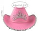 thumbnail image 1 of Sombrero de vaquero rosa, sombrero de vaquero de fieltro con cordón para el cuello, accesorios para disfraces de fiesta de Cosplay, vestido de juego para mujeres, 1 of 8