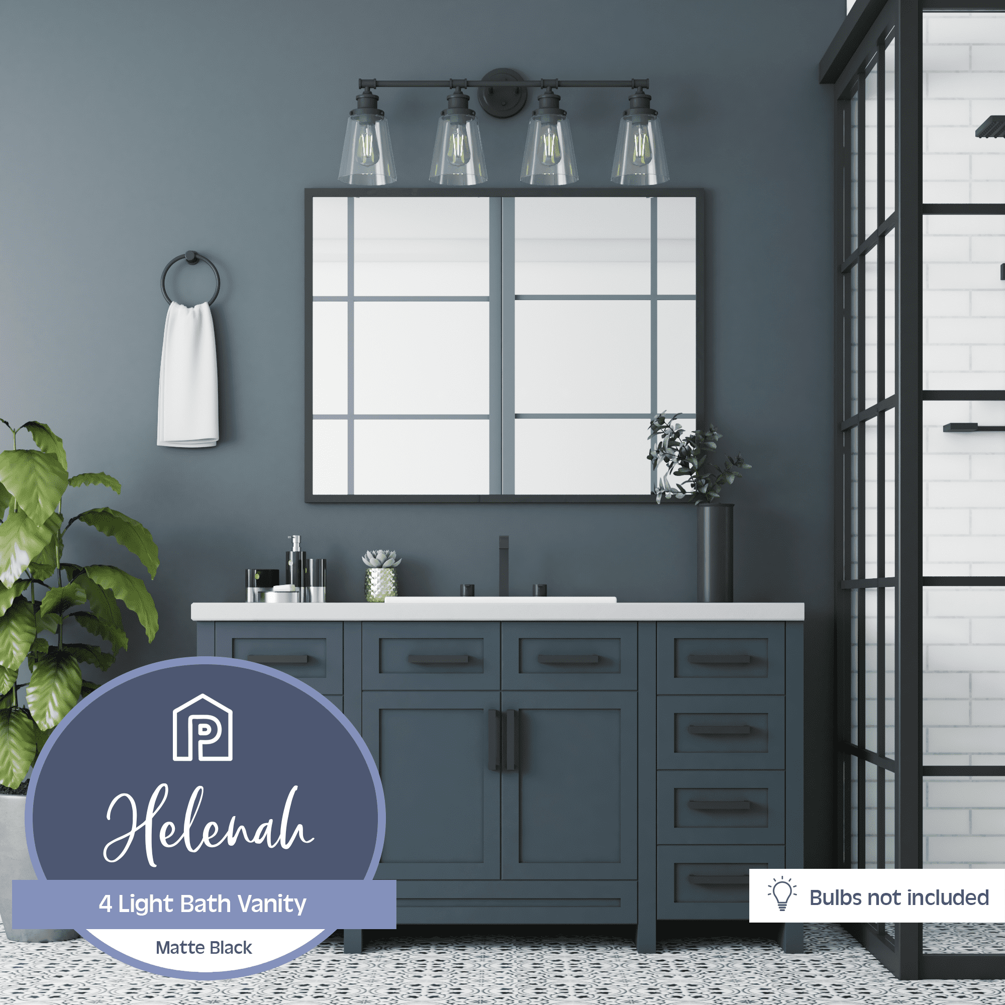Prominence Home Helenah Four Light Bath Vanity in Matte Black