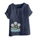thumbnail image 4 of Túnica de Manga Corta Tops para las Mujeres Océano Pescado Impreso Blusa, Ropa Casual Ver Botón Arriba Camiseta, 4 of 4