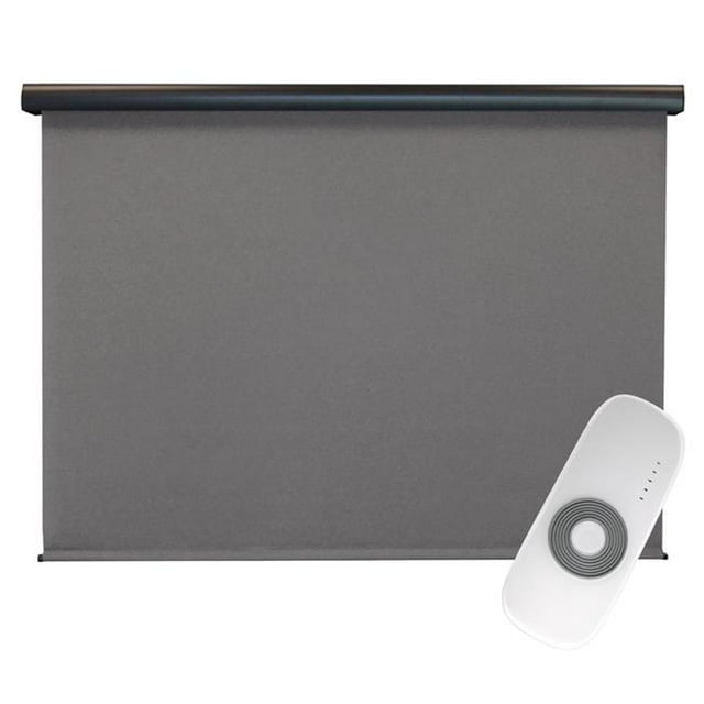 Keystone Fabrics O80.68.85 6 x 8 Pi. Ombrage Extérieur Motorisé Rechargeable avec Cantonnière de Protection - Blanc Aîné