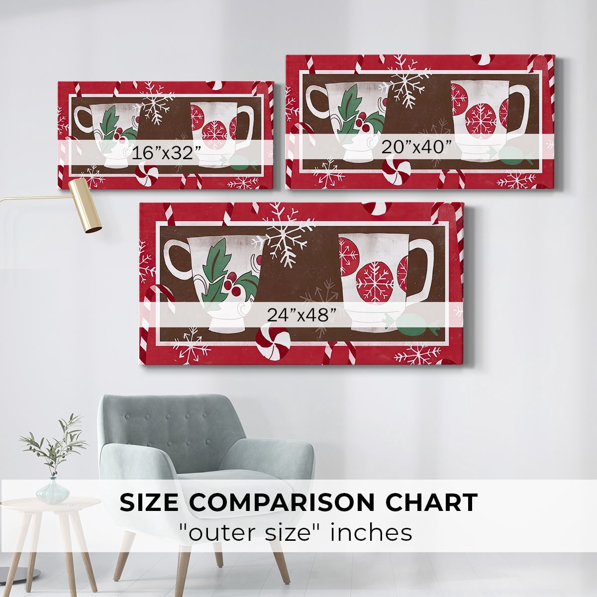 Cozy Cocoa Christmas Collection D- Gallery Wrapped Canvas